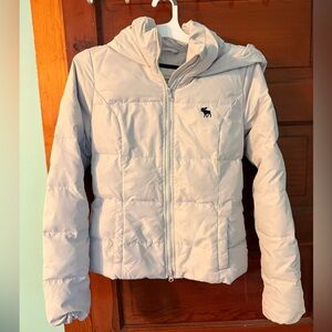 White Abercrombie and Fitch winter coat